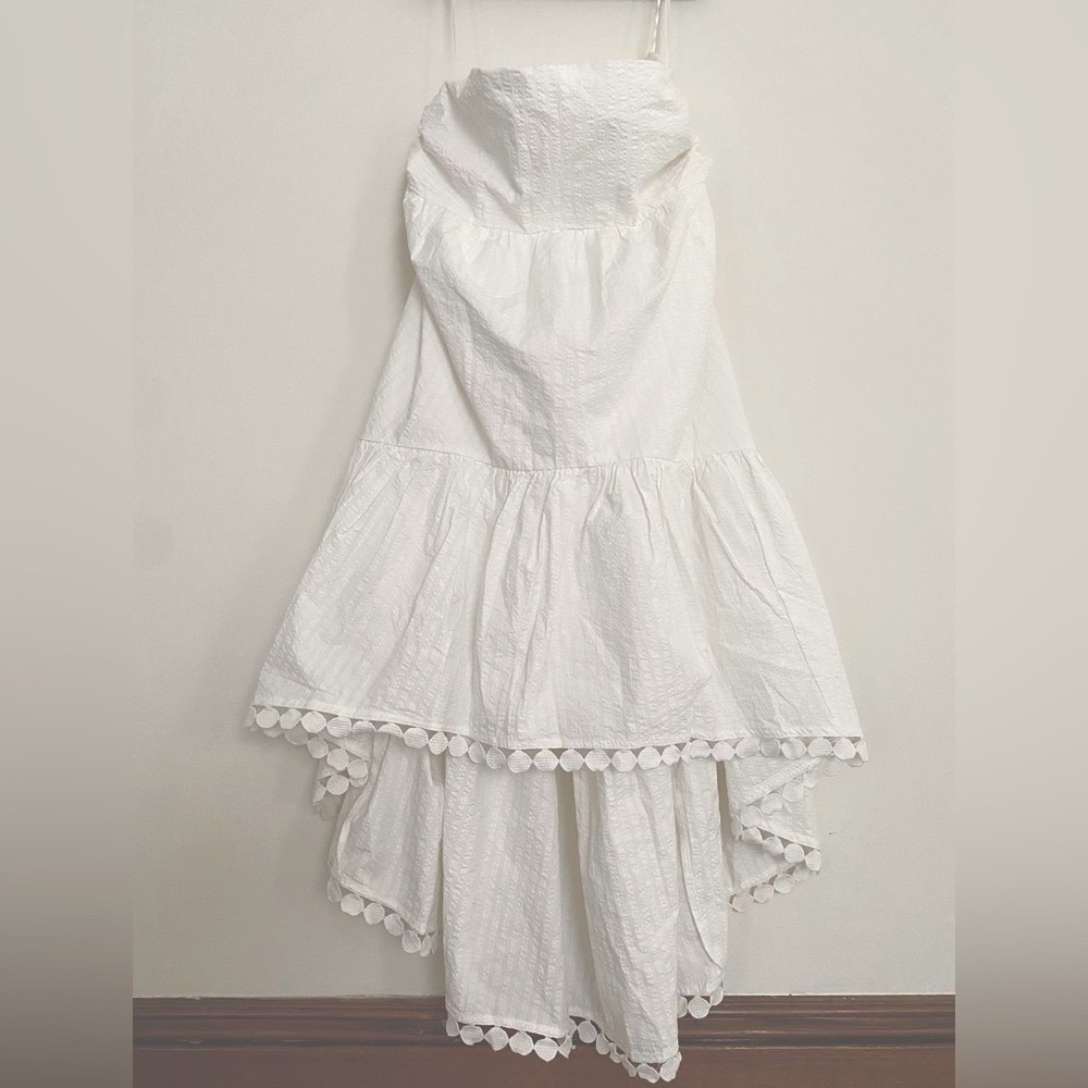 Anthropologie Maeve High-Low Strapless Midi Dress | Sz L